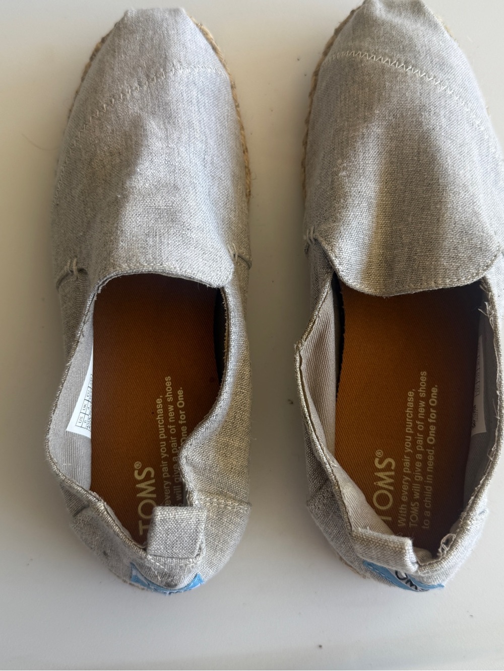TOMS Womens Slip-On Espadrilles in Heather Gray 6